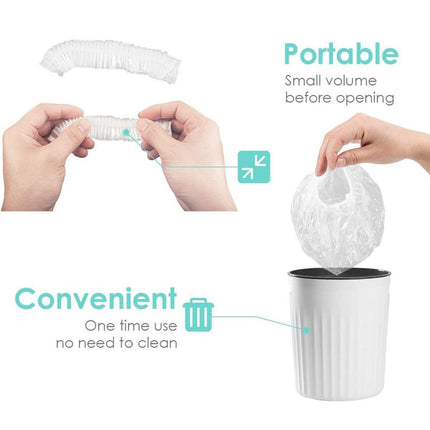 50pcs Transparent Shower Caps Individually Wrapped for Hotel Guesthouse Supplies