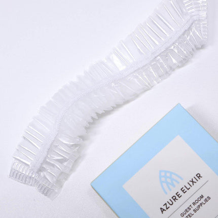 50pcs Transparent Shower Caps Individually Wrapped for Hotel Guesthouse Supplies