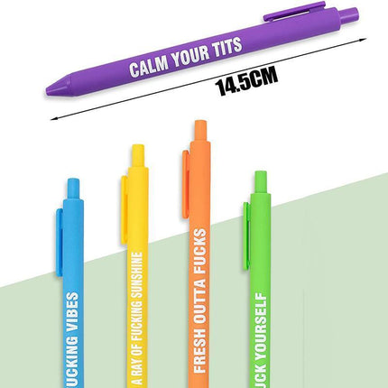 11PCS Funny Pens Swear Word Pen Set Black Ink Writing Pen Funny Office Diary New - Aimall