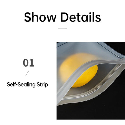 10pcs Reusable Frosted Food Storage Bags Ziplock Transparent Fresh Keeping