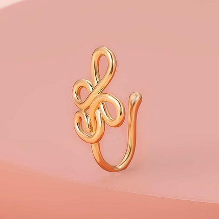 Ladies Fashion Clip-On Fake Nose Ring Cuff Non-Piercing African Style Nose Cuff - Aimall