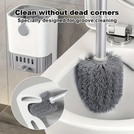 Toilet Cleaning Brush Wall Mounted Holder Bathroom Household Cleaner Tool