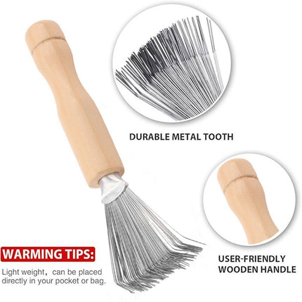 4PCS Hair Comb Cleaning Brush Set Wooden Airbag Comb Cleaner Claw Brush Tool