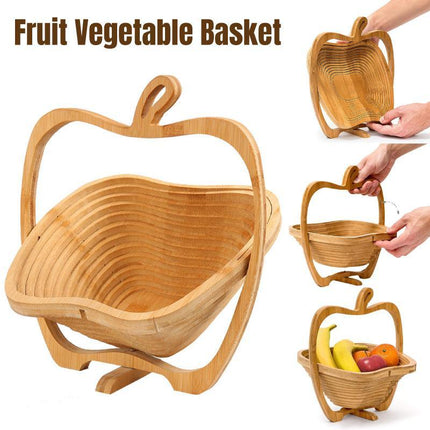 Wooden Fruit and Vegetable Storage Basket for Kitchen Organizing Home Storage