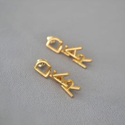 Fashionable Simple Everyday Earrings with Letters Trendy Jewelry for Women Gifts