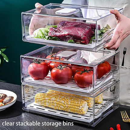 Kitchen Fridge Drawer Organiser Storage Boxes Refrigerator Storage Containers