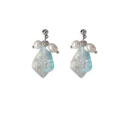 Ice Blue Pearl Earrings for Girls and Women Elegant Fashion Jewelry Gift Set