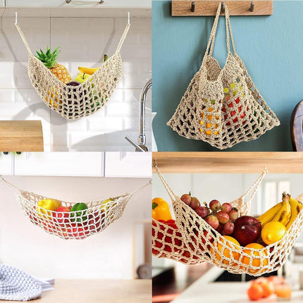Under Desk Hanging Fruit Basket Kitchen Storage Net Home Organizer for Fruits