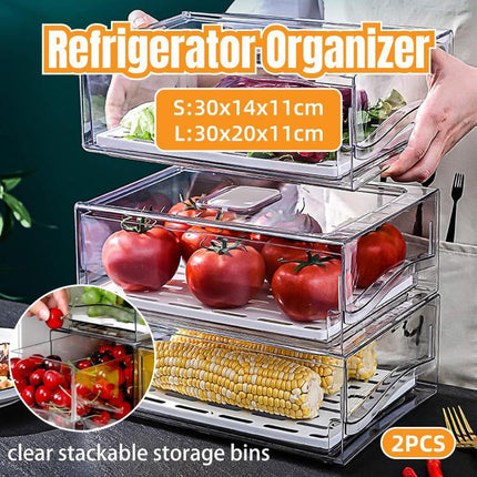 Kitchen Fridge Drawer Organiser Storage Boxes Refrigerator Storage Containers
