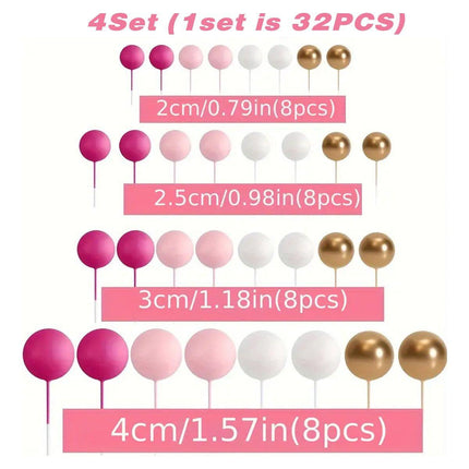 4set Colourful Foam Balls Cake Decoration Mini Balls Birthday Party Decor