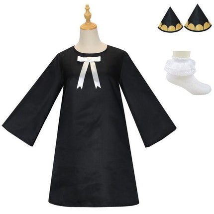 Anime SPY×FAMILY Anya Forger Cosplay Costume Women Girls Black Dress Outfits AU - Aimall