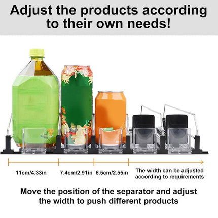 Supermarket Store Beverage Dispenser Fridge Shelf Organizer Snack Pusher Box