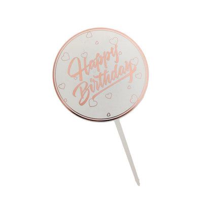 Happy Birthday Anniversary Wedding CakeCardboard Topper Acrylic Party Decoration - Aimall