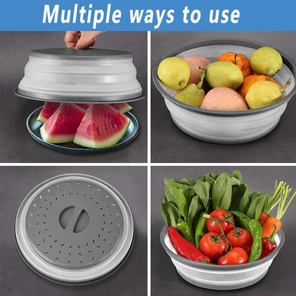 Multifunctional Microwave Oven Food Cover Heat Resistant Folding Splash Guard