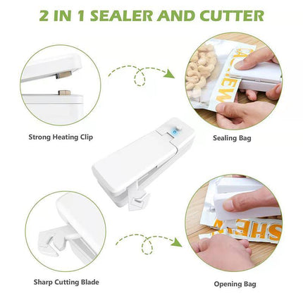 Portable Mini Heat Sealing Machine USB Rechargeable Food Sealer Plastic Bag - Aimall