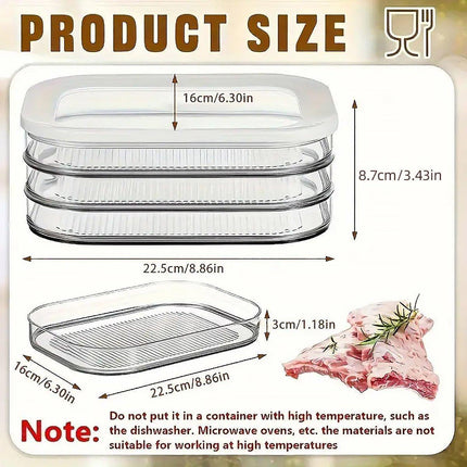 Food Grade Transparent Plastic Freezer Storage Box With Lid For Kitchen Fridge