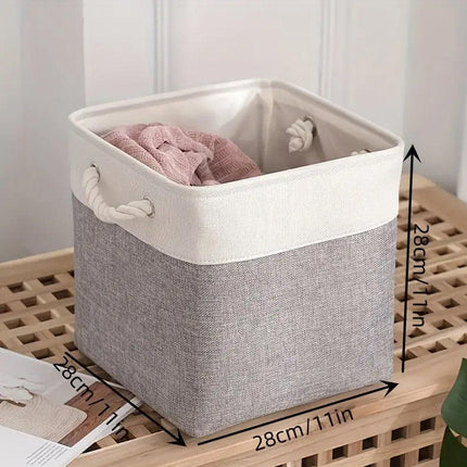 Large Linen Fabric Laundry Basket Home Storage Basket Dirty Clothes Bin Foldable