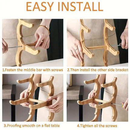 Modern Multi-layer Bamboo Fruit Snack Plate Rack Creative Living Room Plate Rack