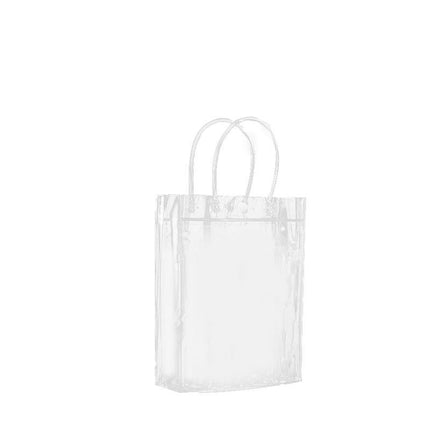 100x PVC Transparent Gift Tote Bag with Snap Button for Packaging - Aimall