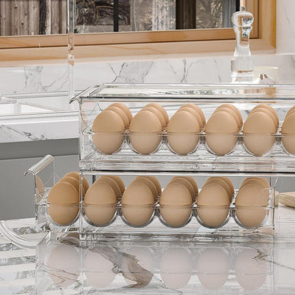 18Compartment Egg Storage Box Stackable Drawer for Kitchen Home Refrigerator Use