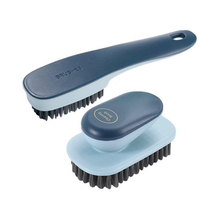 2PCS Blue Soft Bristle Shoe Brush and Multifunctional Cleaning Laundry Brush