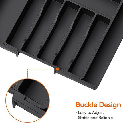 Expandable Cutlery Organizer Adjustable Silverware Drawer Storage Box Tray