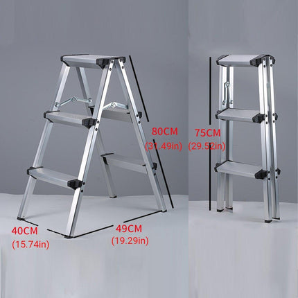 Portable Aluminium 1-3 Step Folding Ladder Anti-Slip Frame Stool for Home Use