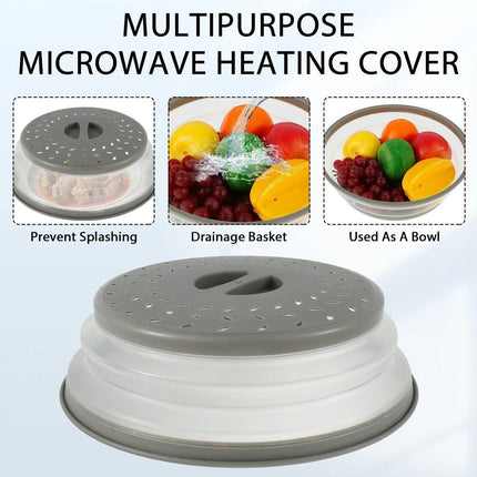 Multifunctional Microwave Oven Food Cover Heat Resistant Folding Splash Guard