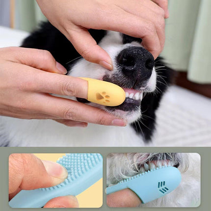 Pet Finger Toothbrush Dog Cat Puppy Teeth Cleaning Soft Brushing Tool Care