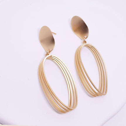 Retro Geometric Hollow Earrings Elegant Simple Design for Women Fashion Jewelry