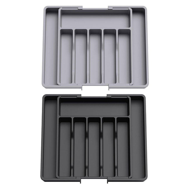 Extendable Cutlery Storage Box Household Portable Retractable Tray Organizer