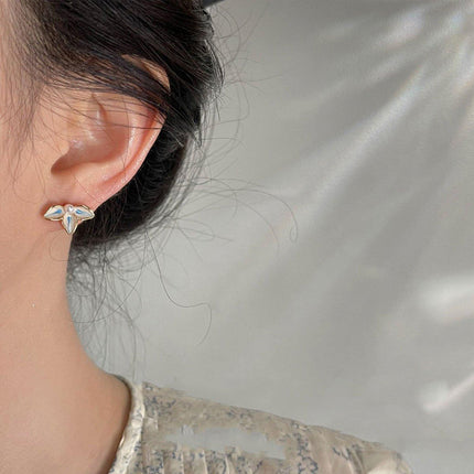Haze Blue Earrings Vintage Temperament Stud Earrings Fashion Jewelry for Women