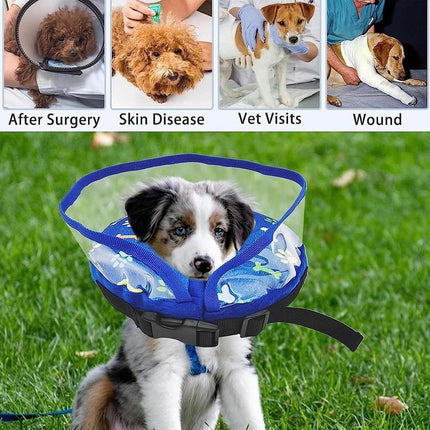 Pet Dog PVC Inflatable Healing Collar Cone Wound Medical Cat Protective Jackets