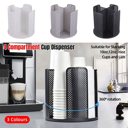 Paper Cup Holder Organizer Swivel Compartment Cup Picker Drink Storage Stand