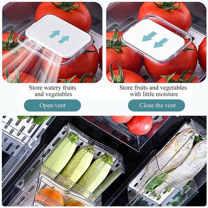 Kitchen Fridge Drawer Organiser Storage Boxes Refrigerator Storage Containers