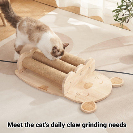 2Style Wood Wall-Mounted Natural Sisal Rope Cat Scratching Claw Grinding Pet Toy