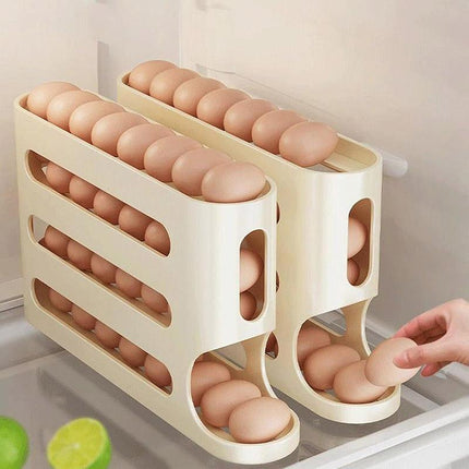 2pcs 4 Tier Slide Egg Organizer Storage Box Ladder Design for Egg Carton Holder