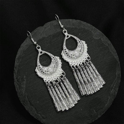 Vintage Ethnic Tassel Long Earrings Bohemian Jewelry Women Fashion Accessories