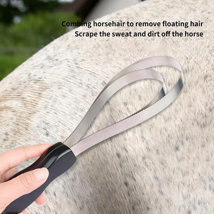 Horse Sweat Scraper Serrated Grooming Tool For Cleaning And Shaving Harness