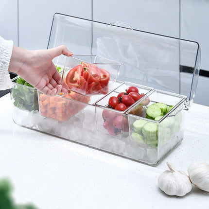 Outdoor Picnic Ice Box Split Salad Plate Fresh-keeping Food Storage Container