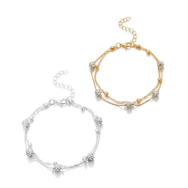 Women Double Layer Anklet Multi Layer Simple Fashion Jewellery Summer