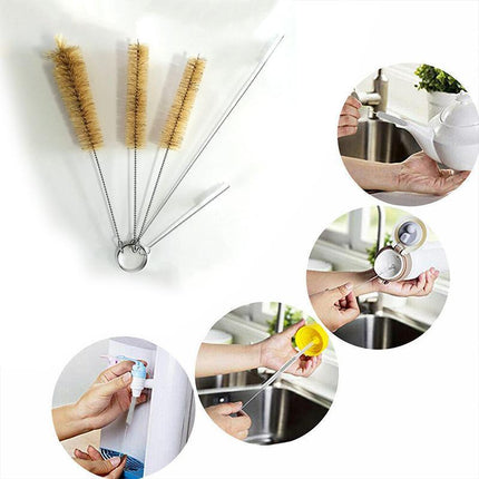 3pk Bottle Brushes Small Cleaning Brush Narrow Neck Tube Cup Glass Straw Cleaner - Aimall