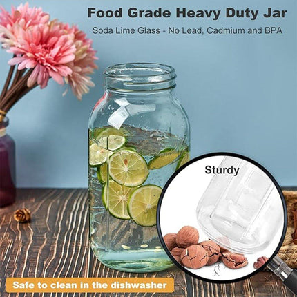 24oz Mason Jar with Lid Carrying Handle Airtight Glass Jar for Drinks or Storage