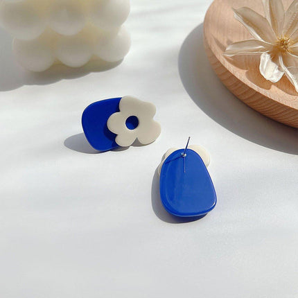 Klein Blue Flower Earrings for Women Fashion Jewelry Elegant Gift for Her