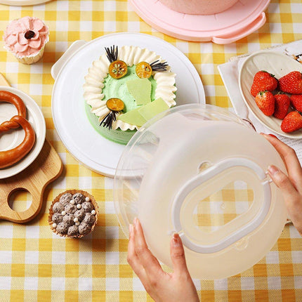 Reusable Plastic Cupcake Carrier Box Transparent Handle Cake Container