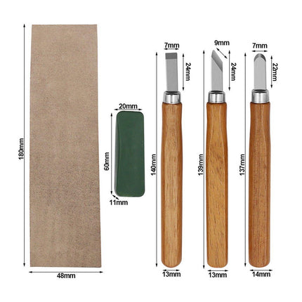 10PCS Wood Carving Tools Set Woodworking Whittling Chisels Cutters Hand Tool Kit