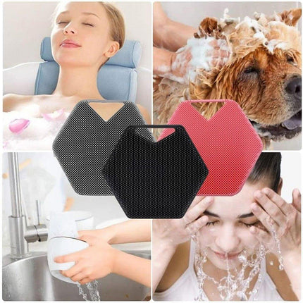 Silicone Bath Brush Soft Bristle Body Scrubber Facial Cleaning Massage Tool