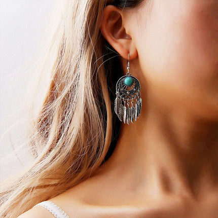 Bohemian Dreamcatcher Tassel Earrings Handmade Fashion Jewellery for Women Gifts