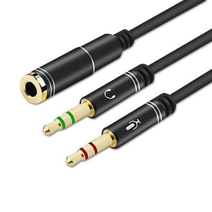 3.5mm AUX Cable Mic Audio Splitter Extension Headphone Adapter Male to Female - Aimall