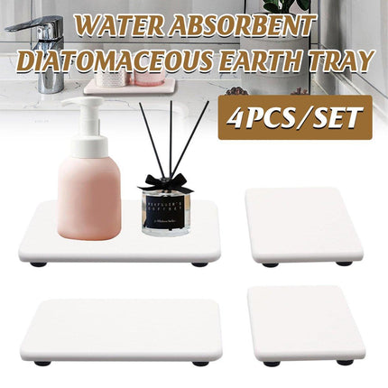 4PCS/Set Water Absorbent Diatomite Tray Diatomaceous Earth Kitchen Soap Dish